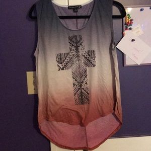 High low tank with cross